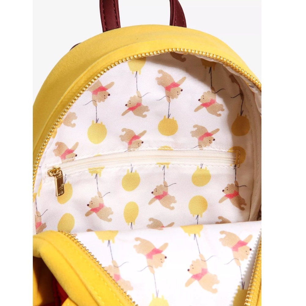 Loungefly Disney Winnie the Pooh Floral Crown Flocked Mini Backpack - Picture 5 of 8